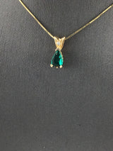 14KY/10KY Tsavorite+1 Diamond Necklace N115