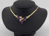 14KY Amethyst+Diamond Necklace N119