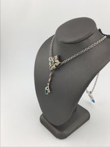 14KW Emerald+Diamond Necklace N141