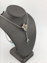 14KW Emerald+Diamond Necklace N141