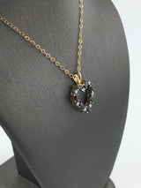 14KY Sapphire+Diamond Heart N142