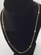 14KY Floating Bezel Set Diamond Necklace N165