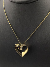 14KY Diamond Heart Necklace N172