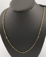 14KY Floating Bezel set diamond Necklace N179