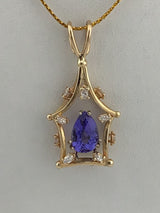 14KY Custom Tanzanite+Diamond Pendant P105