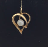 14KY Heart With Pearl Pendant P107