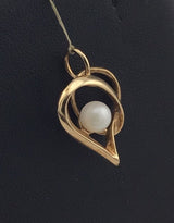 14KY Heart With Pearl Pendant P107