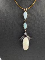 925 Opal Pendant With 10K Bail P128
