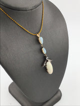 925 Opal Pendant With 10K Bail P128
