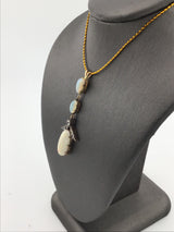 925 Opal Pendant With 10K Bail P128