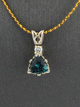 Trillion Indicolite With 1 Diamond P130