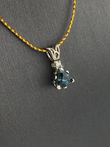 Trillion Indicolite With 1 Diamond P130