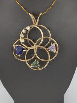 14KY Custom With 3 Sapphires+4 Diamonds P131