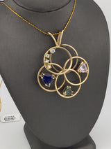 14KY Custom With 3 Sapphires+4 Diamonds P131