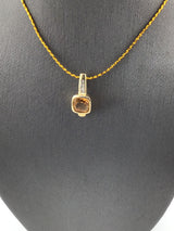 14KY Citrine+Diamond Pendant P137