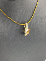 14KY Citrine+Diamond Pendant P137