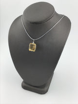 14KW Emerald Cut Citrine Pendant P141