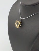 14KW Emerald Cut Citrine Pendant P141