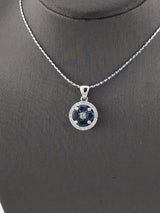 14KW Sapphire+Diamond Pendant P145
