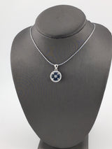 14KW Sapphire+Diamond Pendant P145
