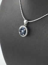 14KW Sapphire+Diamond Pendant P145