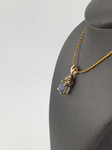 14KY Sapphire+Diamond Pendant P152