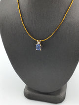 14KY Sapphire+Diamond Pendant P170