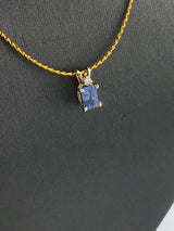 14KY Sapphire+Diamond Pendant P170