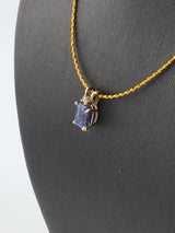 14KY Sapphire+Diamond Pendant P170