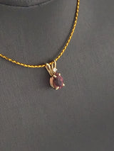 14KY Pink Tourmaline+ Diamond Pendant P183