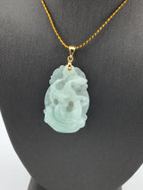 18KY Carved Jade Pendant P202