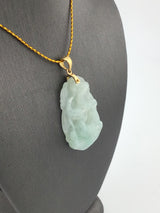 18KY Carved Jade Pendant P202