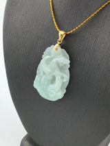 18KY Carved Jade Pendant P202