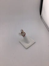 14KY Ruby+CZ Heart Pendant P212