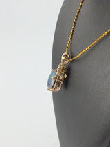 14KY Opal + Diamonds Pendant P217