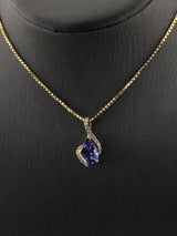 14KY Tanzanite + Diamond Pendant P272