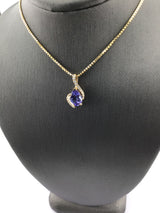 14KY Tanzanite + Diamond Pendant P272
