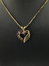 14KY Ruby+Diamond Heart P276