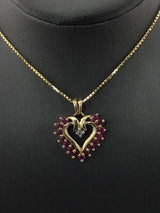 10KY Rubies+Diamond Heart P277