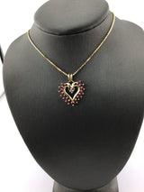 10KY Rubies+Diamond Heart P277
