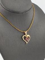 14KY Ruby+Diamond Heart P290