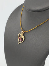 14KY Ruby+Diamond Heart P290