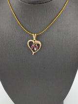 14KY Ruby+Diamond Heart P290