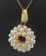 14KY pearl donut pendant P297