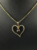 14KY Diamond Heart Pendant P302