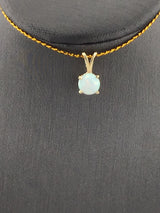 14KY Single Opal Pendant P306