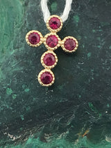 14KY Ruby Cross Pendant P326