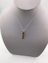 14KY Ruby+Diamond Pendant P335