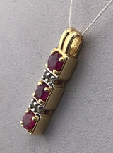 14KY Ruby+Diamond Pendant P335