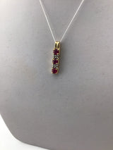 14KY Ruby+Diamond Pendant P335